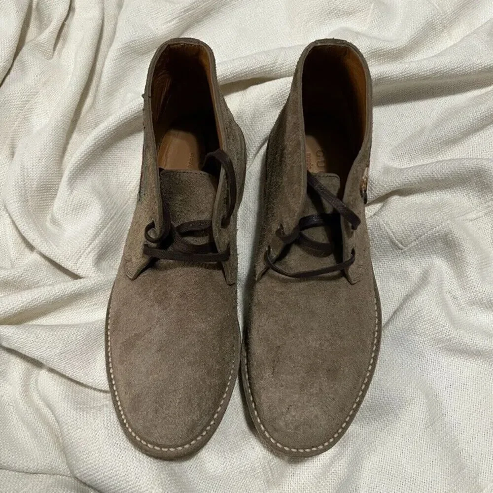 Gucci Moreau Embroidered Suede Chukka Boots Men's 7.5 NEW